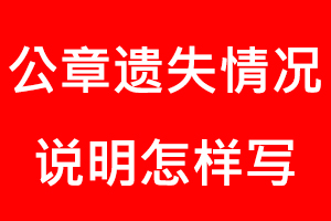 公章遗失情况说明怎样写找我要登报网