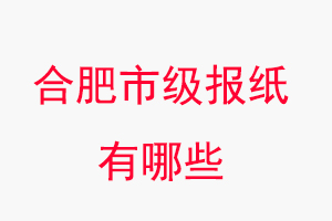 合肥报纸有哪些，合肥市级报纸有哪些找我要登报网