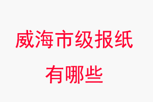 威海报纸有哪些，威海市级报纸有哪些找我要登报网