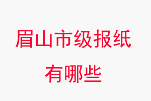 眉山报纸有哪些，眉山市级报纸有哪些找我要登报网