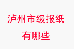 泸州报纸有哪些，泸州市级报纸有哪些找我要登报网