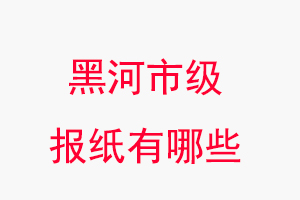 黑河报纸有哪些，黑河市级报纸有哪些找我要登报网