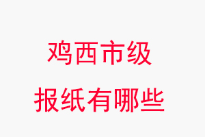 鸡西报纸有哪些，鸡西市级报纸有哪些找我要登报网